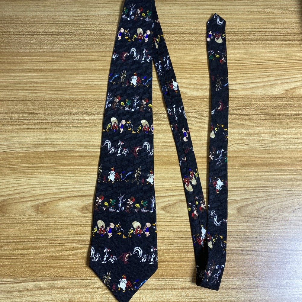 Vintage Looney Tunes Character Tie Looney Tunes Mania 1996 VTG 90s Black